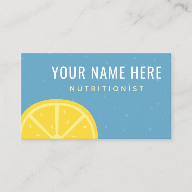 Carte De Visite Nutritionniste diététiste Lemon Citrus Médias soci (Devant)