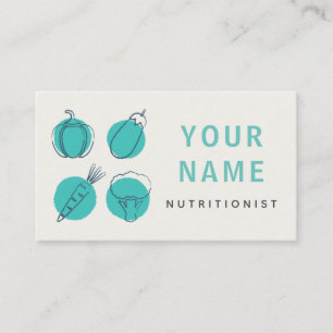 Carte De Visite Nutritionniste Légumes Icônes Alimentation saine D