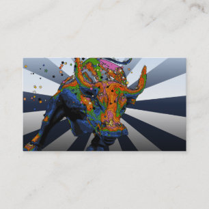 Carte De Visite NYC psychédélique : Taureau de remplissage de Wall