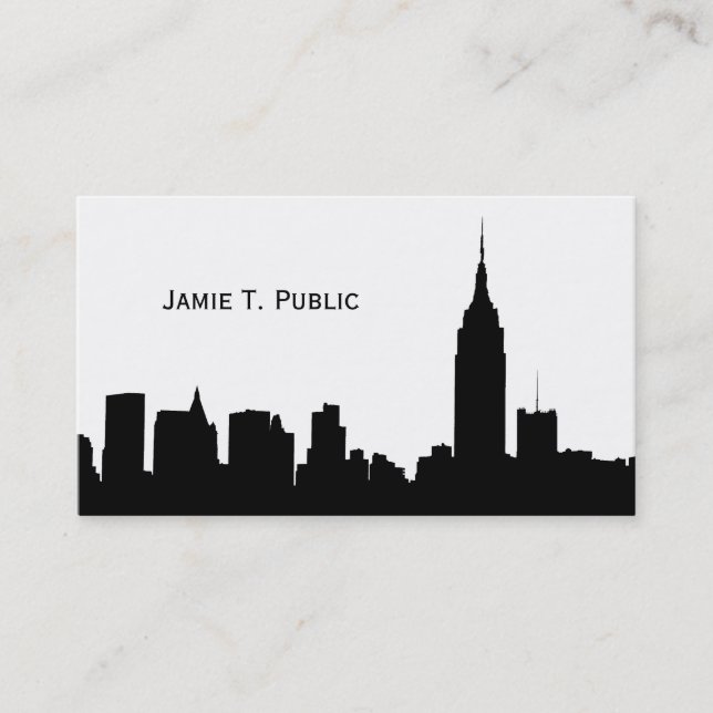 Carte De Visite NYC Skyline Silhouette, Empire State Bldg (Devant)