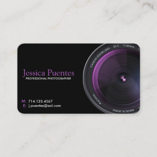 Carte De Visite Objectif de caméra professionnel de photographe