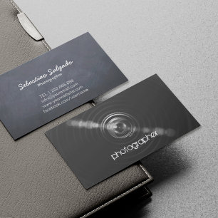 Carte De Visite Objectifs d'appareil photo de photographe en noir 