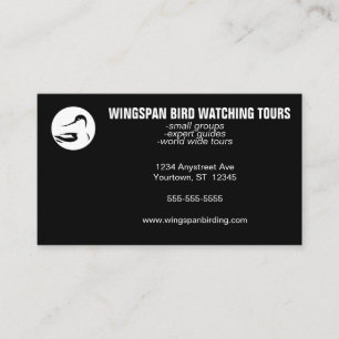 Carte De Visite Observation d'oiseaux en noir et blanc Écotourisme