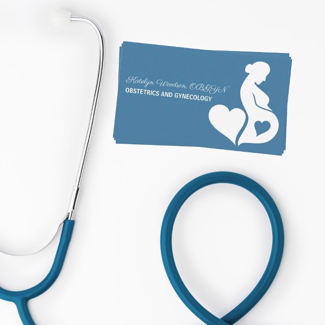 Carte De Visite Obstétrique Gynécologie Maternité Ward Chic Bleu (Créateur téléchargé)