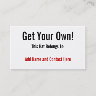 Carte De Visite Obtenez vos propres !