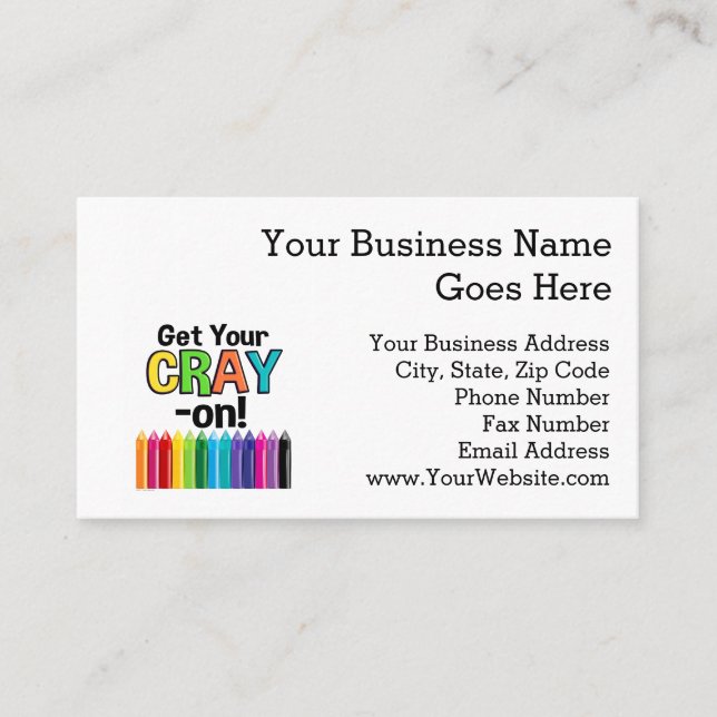 Carte De Visite Obtenez votre Cray On Rainbow Crazy Crayon Art Tea (Devant)