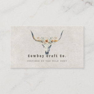 Carte de visite occidental du crâne Longhorn