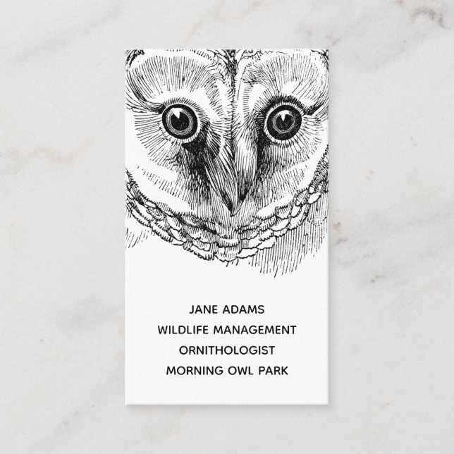 Carte De Visite Occupation de la faune des chouettes (Devant)