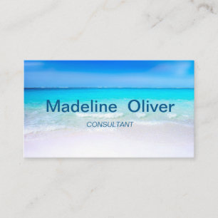 Carte De Visite Ocean Beach Aqua Blue Sea Travel Moderne