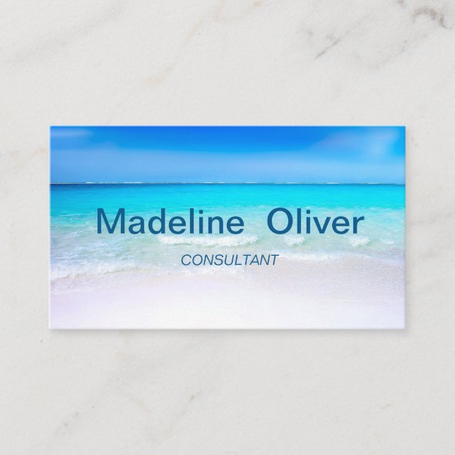 Carte De Visite Ocean Beach Aqua Blue Sea Travel Moderne (Devant)