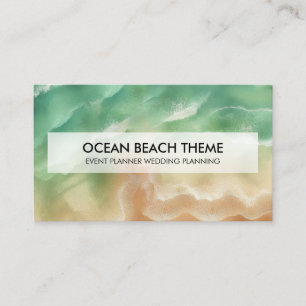 Carte De Visite Ocean Beach Event Planning Party Green Sea
