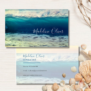 Carte De Visite Ocean Beach Sea Wave Voyage Blue Modern