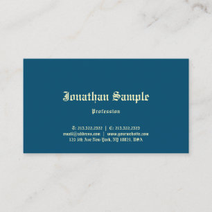 Carte De Visite Ocean Blue Elegant Classic Old English Texte tenda