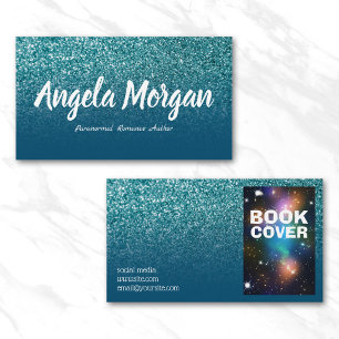 Carte De Visite Ocean Blue et Turquoise Ombre Parties scintillant 