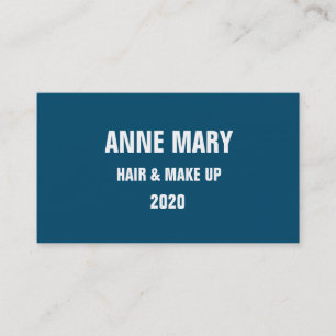 Carte De Visite Ocean Blue White Hair & Make Up Design Moderne