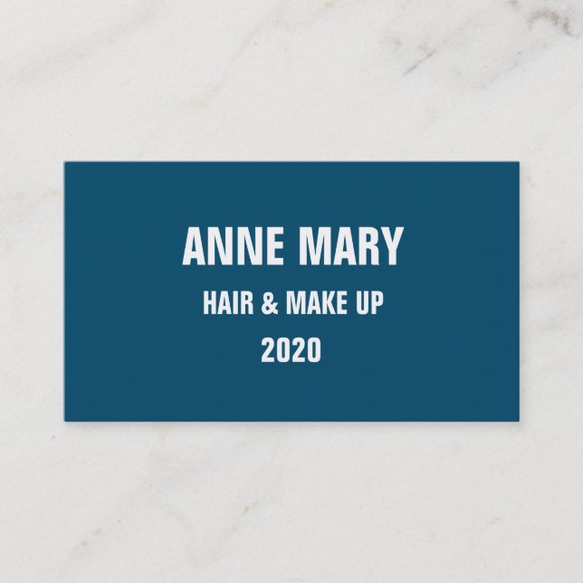 Carte De Visite Ocean Blue White Hair & Make Up Design Moderne (Devant)