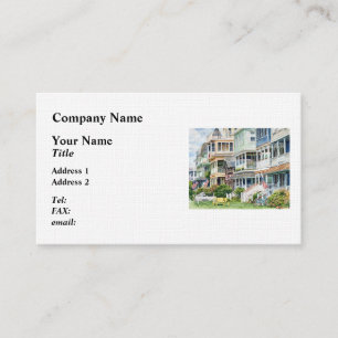 Carte De Visite Ocean Grove NJ – Vélos et Banc Jaune