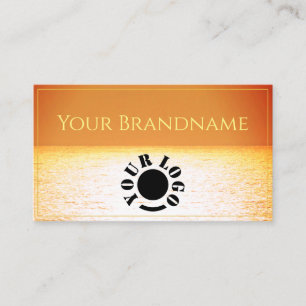 Carte De Visite Ocean Orange Yellow Ombre Sunset Logo personnalis