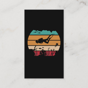 Carte De Visite Ocean Scuba Diving Retro Diver
