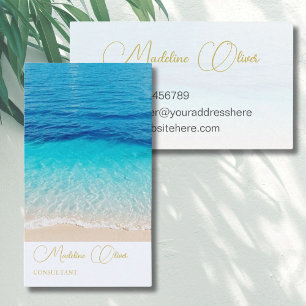 Carte De Visite Ocean Sea Beach Travel Spa Blue Gold Style