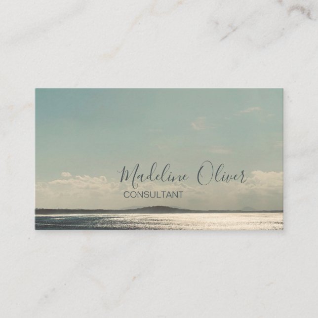 Carte De Visite Ocean Sea Sun Travel Blue Moderne (Devant)