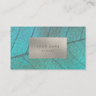 Carte De Visite Océan tropical Silver Grey Blanc Foil Botanique