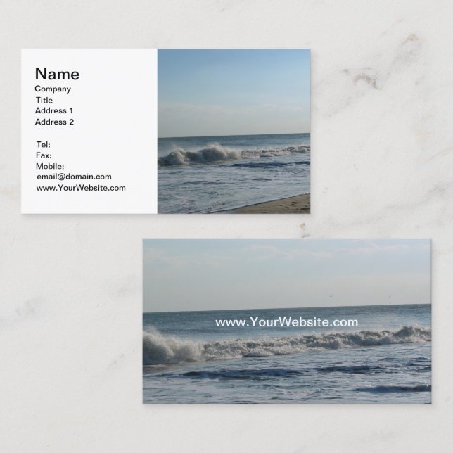 Carte De Visite Ocean Waves Télécharger des photos (Devant / Derrière)
