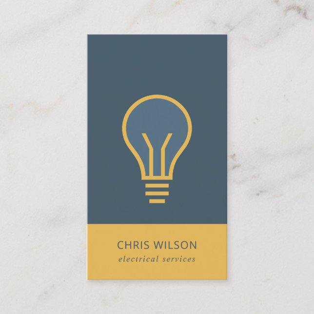 CARTE DE VISITE OCHRE NAVY GRAS BULB ÉLECTRIQUE ÉLECTRIQUE (Devant)
