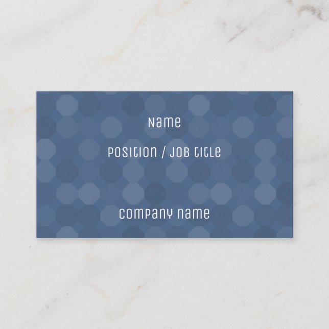 Carte De Visite Octagon bleu géométrique (Devant)