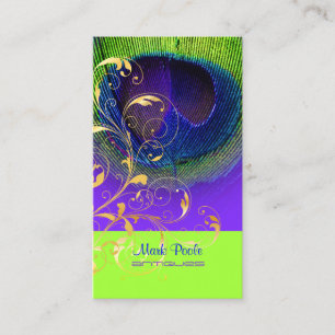 Carte De Visite Oeil de paon de PixDezines/en filigrane au néon
