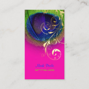 Carte De Visite Oeil de paon de PixDezines+remous en filigrane