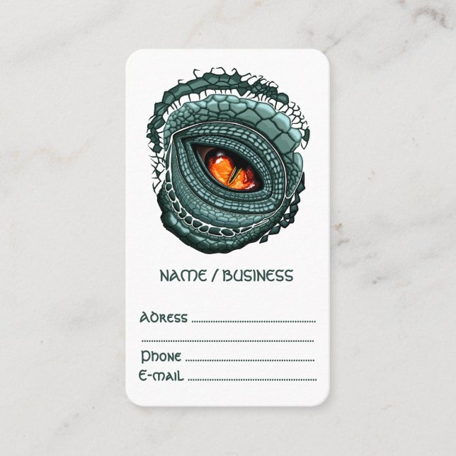 Carte De Visite Œil de prédateur reptile primal (Devant)