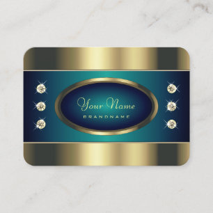 Carte De Visite OEil d'or et Turquoise avec Faux Rhinestones
