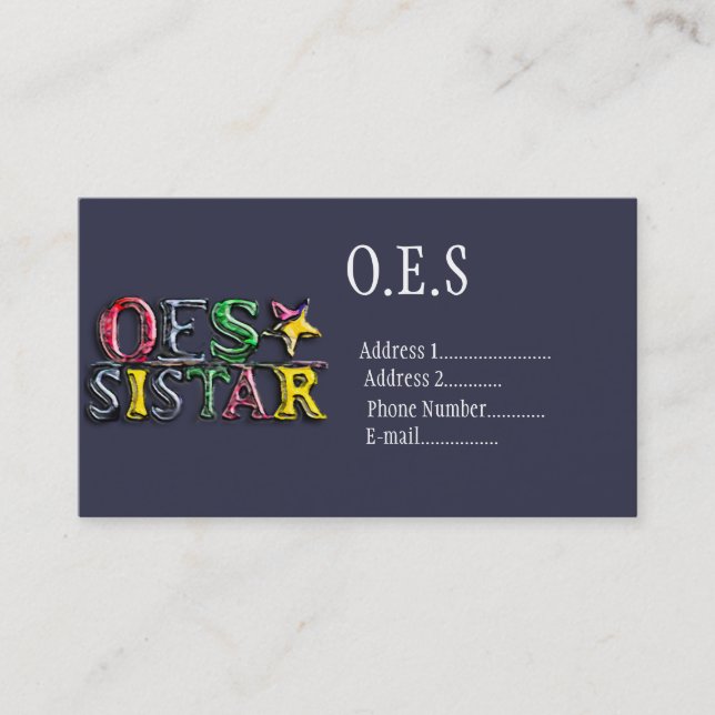 Carte De Visite OES Sistar (Devant)