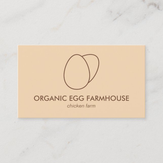 Carte De Visite Oeuf de poulet Brown Orange Farmhouse (Devant)