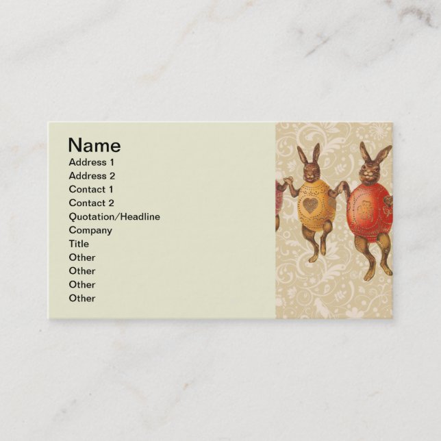Carte De Visite Oeufs dansants lapins de Pâques (Devant)