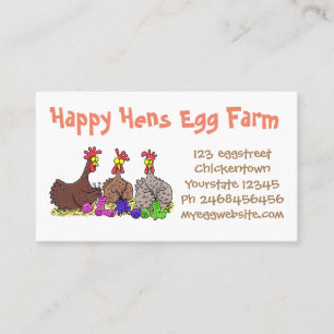 Carte De Visite OEufs de dessin animé de poulets amusants à vendre