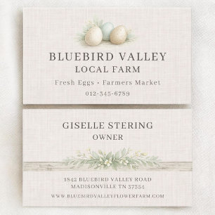 Carte De Visite Œufs de Ferme Locale Shabby Chic Lin