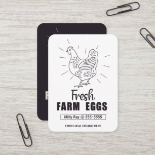 Carte De Visite Oeufs de poulet frais à la ferme