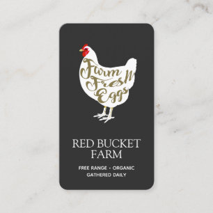 Carte De Visite Oeufs de poulet frais de ferme Rétro