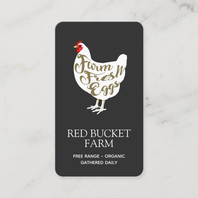 Carte De Visite Oeufs de poulet frais de ferme Rétro (Devant)
