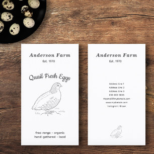 Carte De Visite OEufs De Quail De Ferme Fraîches Simple Verticaux