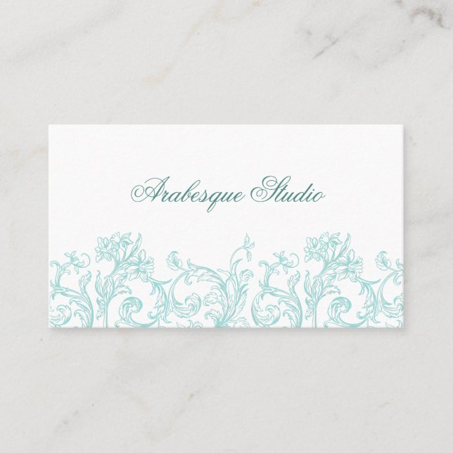 Carte De Visite Oeufs de Robin Floral Lavish Bleu et blanc (Devant)