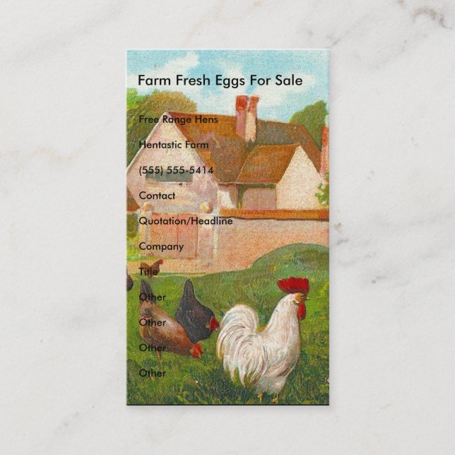 Carte De Visite Oeufs frais de ferme à vendre (Devant)