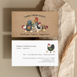 Carte De Visite OEufs frais de ferme professionnels oeuf de poulet