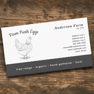 Carte De Visite Oeufs frais de ferme simples avec Hen