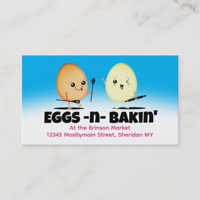 Carte De Visite OEufs mignons ustensiles de cuisine boulangerie pâ (Devant)