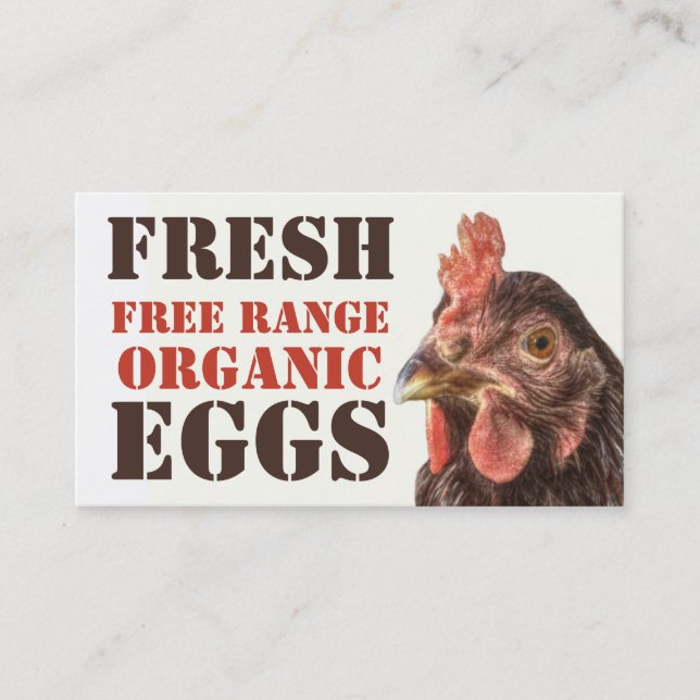 Carte De Visite Oeufs organiques de gamme libre - poulet de couche (Devant)