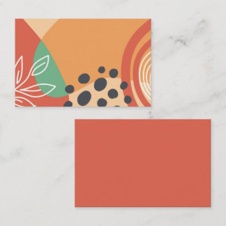 Carte De Visite OEuvre rétro Boho, art de ligne florale coloré
