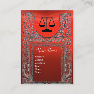 Carte De Visite OFFICE JURIDIQUE, ATTORNEY Monogramme ,rouge